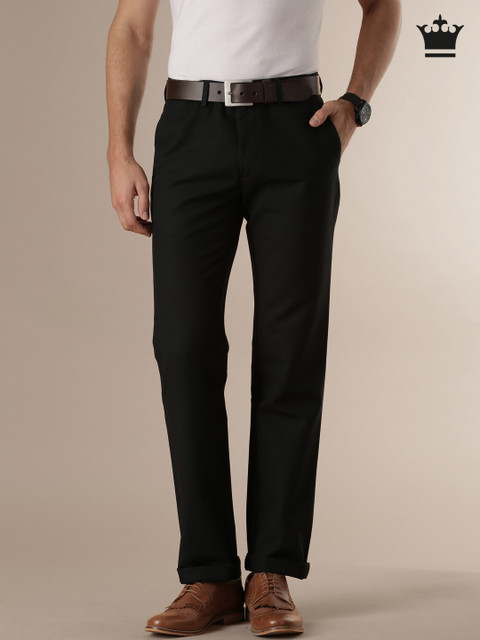 

Louis Philippe Black New Standard Fit Formal Trousers