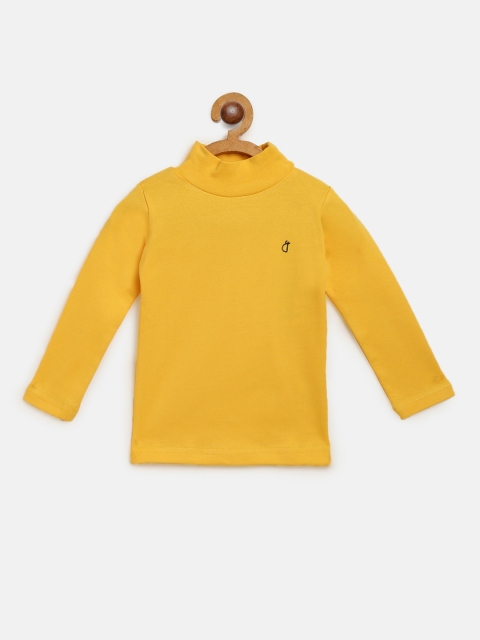 

Gini and Jony Girls Mustard Yellow Solid Pure Cotton Top