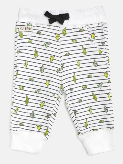 

Gini and Jony Boys White & Black Striped Joggers With Printed Detail