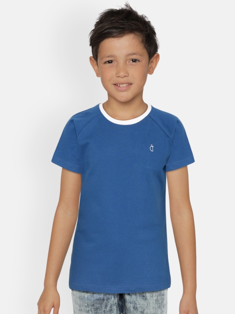 

Gini and Jony Boys Teal Blue Solid Round Neck T-shirt