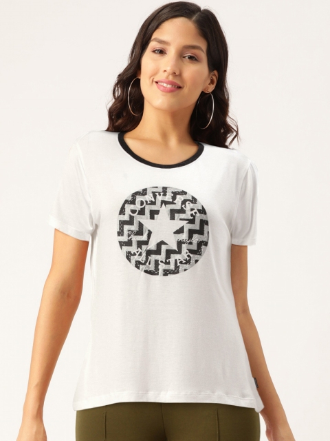

Converse Women White Printed Round Neck T-shirt