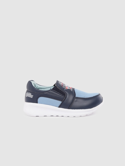 

YK Boys Blue Colourblocked Slip-On Sneakers with Captain America Printed Detail