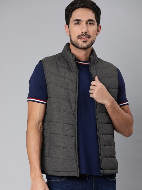 

U.S. Polo Assn. Men Charcoal Grey Solid Padded Jacket