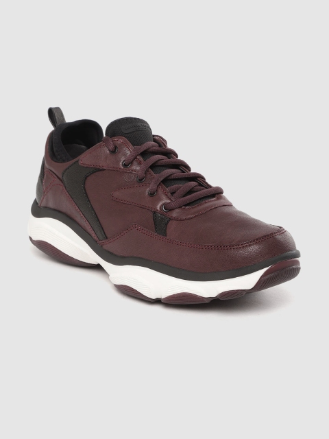 

Skechers Men Burgundy Solid Leather Rubble-Kelton Sneakers