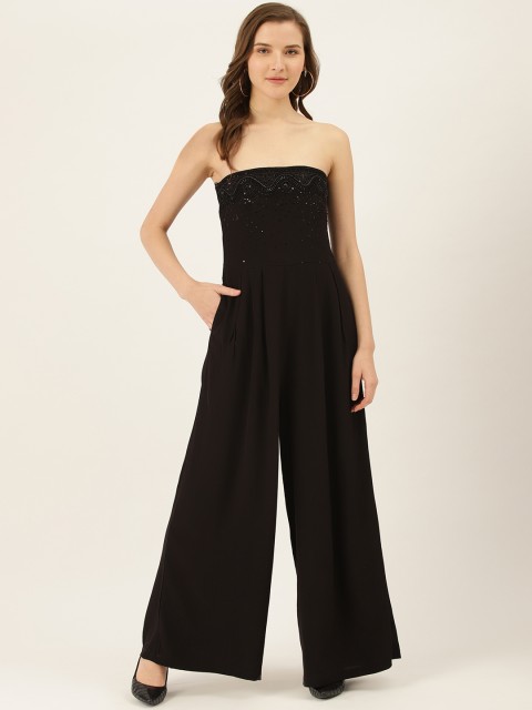 

Label Ritu Kumar Women Black Solid Basic Jumpsuit