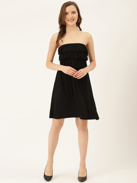 

Label Ritu Kumar Women Black Solid A-Line Dress