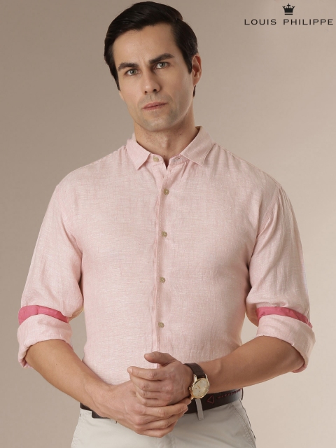 

Louis Philippe Pink Linen Smart Casual Shirt