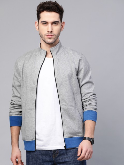

Park Avenue Men Grey Melange Slim Fit Solid Sweatshirt
