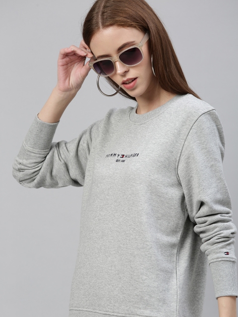 

Tommy Hilfiger Women Grey Solid Sweatshirt