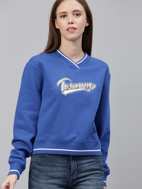 

Tommy Hilfiger Women Blue Printed Sweatshirt