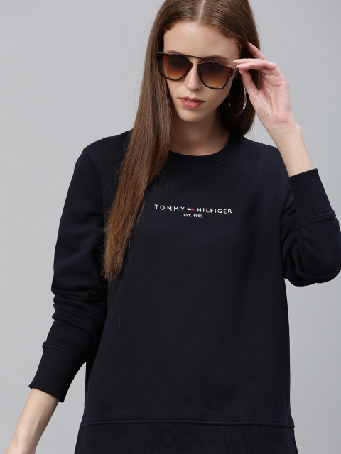 

Tommy Hilfiger Women Blue Solid Sweatshirt