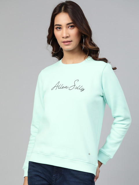 

Allen Solly Woman Sea Green Brand Logo Embroidered Sweatshirt