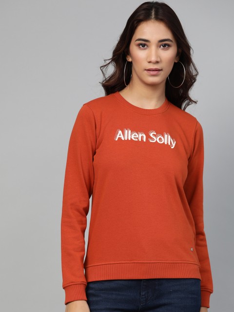 

Allen Solly Woman Rust Brown Brand Logo Printed Sweatshirt