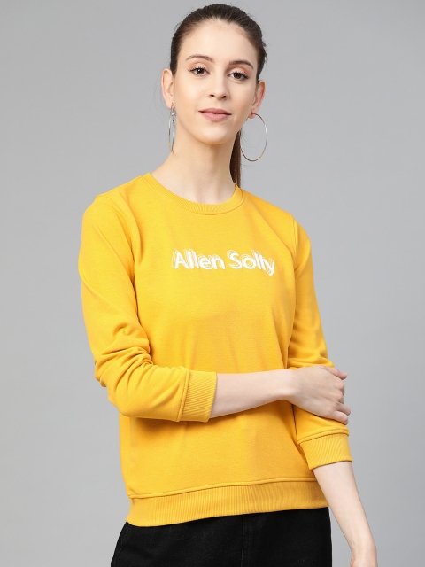 

Allen Solly Woman Yellow & White Brand Logo Print Sweatshirt
