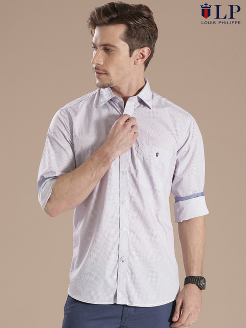 

Louis Philippe Sport Lavender Printed Jermyn Tailored Casual Shirt