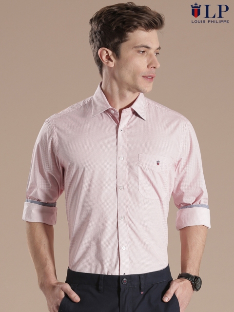 

Louis Philippe Sport Red & White Printed Tailored Smart Casual Shirt