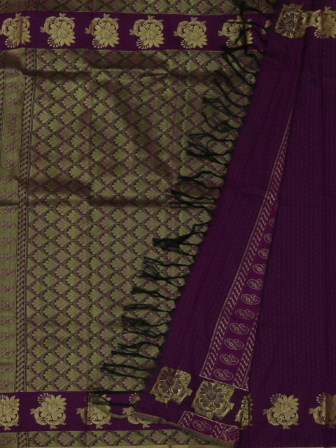 

Pothys Magenta & Gold-Toned Art Silk Woven Design Saree