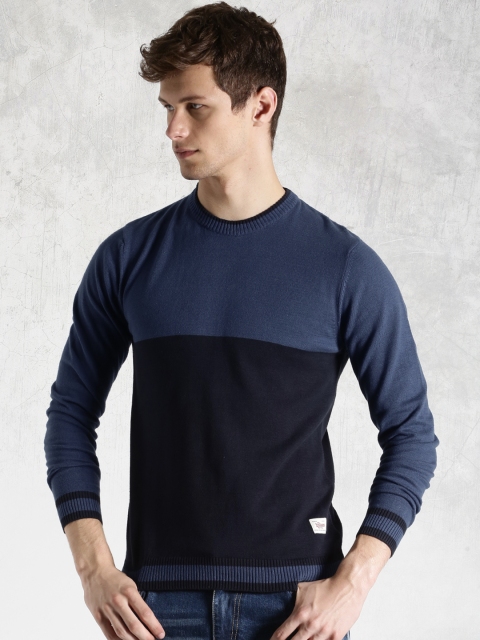 

Roadster Blue Colourblock Sweater