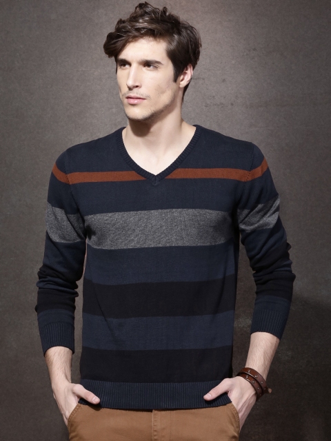 

RDSTR Navy Blue Striped Sweater