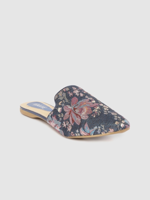 

Lavie Women Navy Blue Woven Design Mules