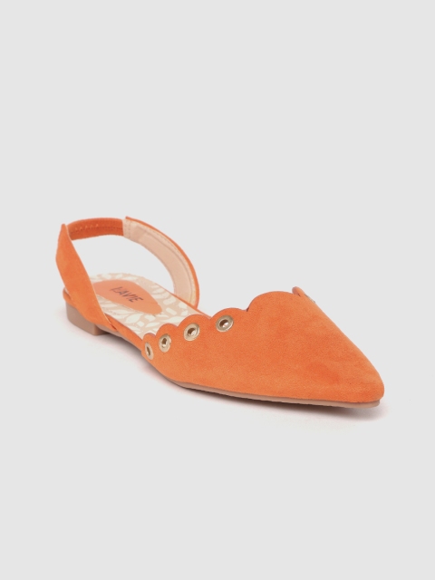 

Lavie Women Orange Solid Flats with Rivet Detail