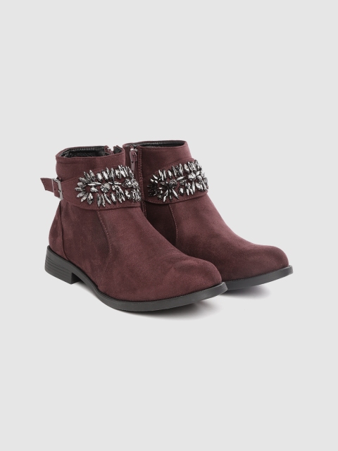 

Lavie Women Burgundy Solid Flat Boots