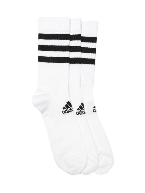 

ADIDAS Unisex Pack of 3 Cushioned Crew Calf Length Socks, White