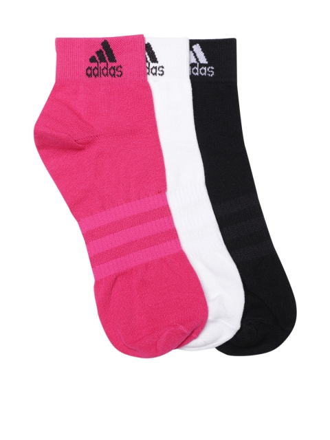 

ADIDAS Unisex Pack of 3 Solid Above Ankle-Length Training Socks, Pink