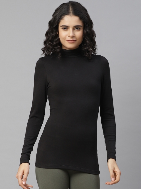 

Marks & Spencer Women Black Solid High Neck Thermal Top