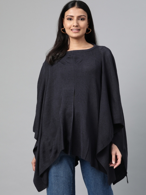 

Marks & Spencer Women Navy Blue Solid Poncho
