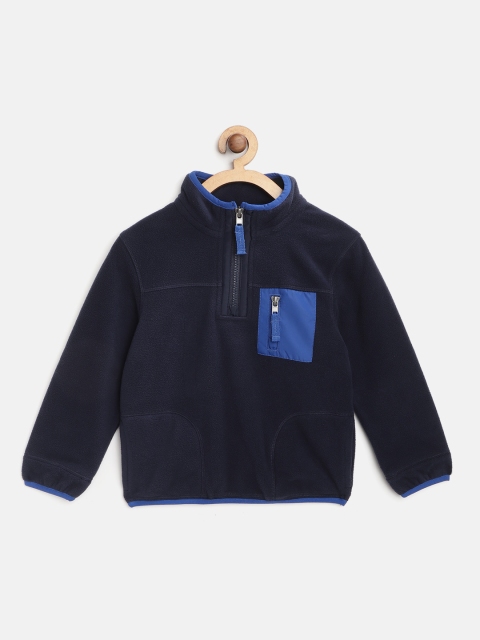 

Marks & Spencer Girls Navy Blue Solid Fleece Sweatshirt