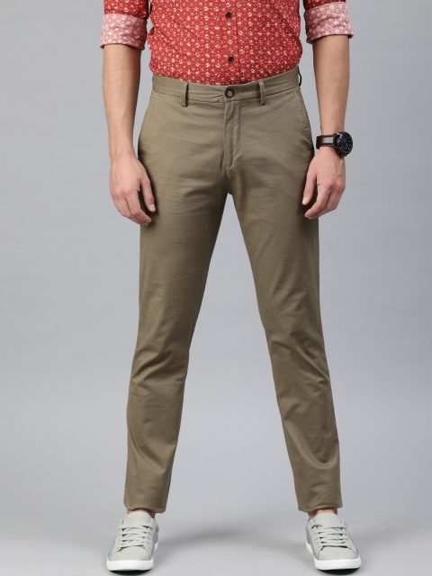 

U.S. Polo Assn. Men Khaki Denver Slim Fit Solid Regular Trousers