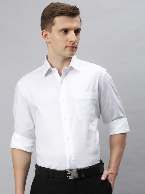 

Arrow Men White Regular Fit Self Design Formal Shirt