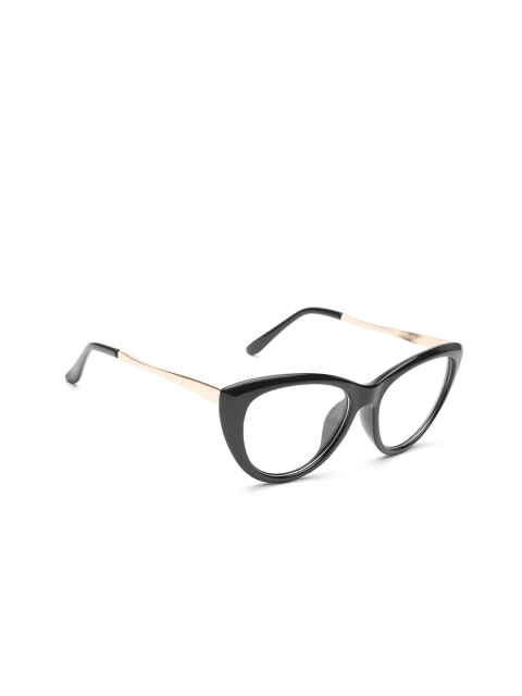 

COOLWINKS Unisex Black & Gold-Toned Solid Full Rim Cateye Frames