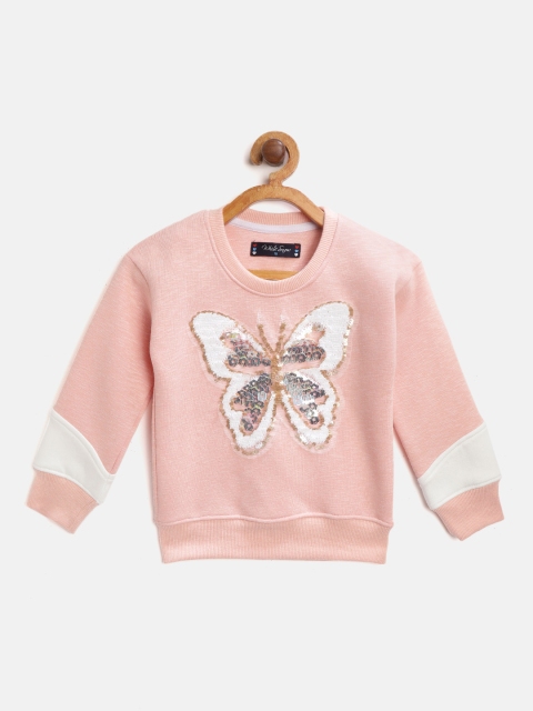 

White Snow Girls Pink Flip Sequinned Sweatshirt
