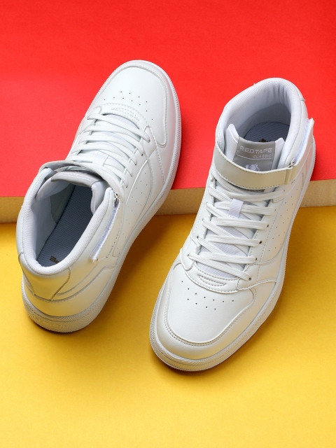

Red Tape Men White Perforations Synthetic Mid-Top Sneakers