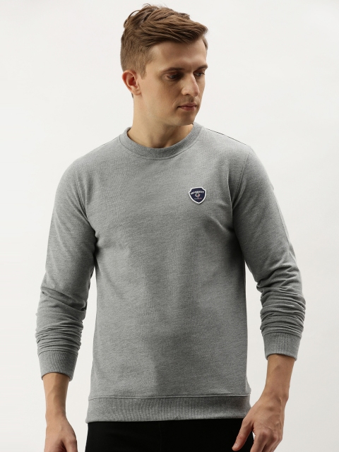 

PETER ENGLAND UNIVERSITY Men Grey Solid Sweatshirt