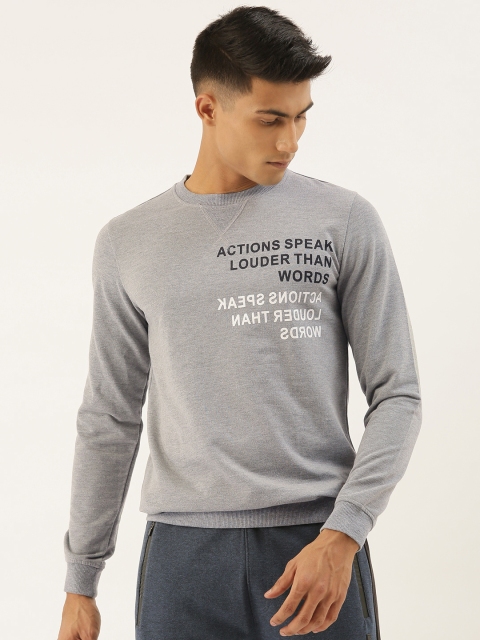 

PETER ENGLAND UNIVERSITY Men Grey Printed Sweatshirt