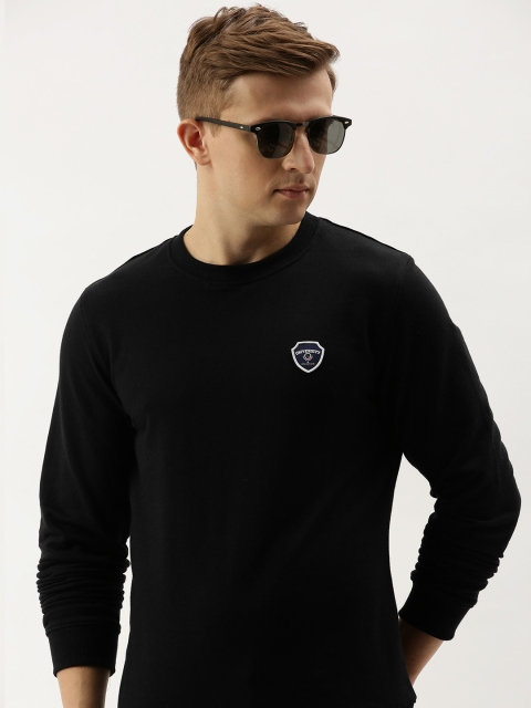 

PETER ENGLAND UNIVERSITY Men Black Solid Sweatshirt