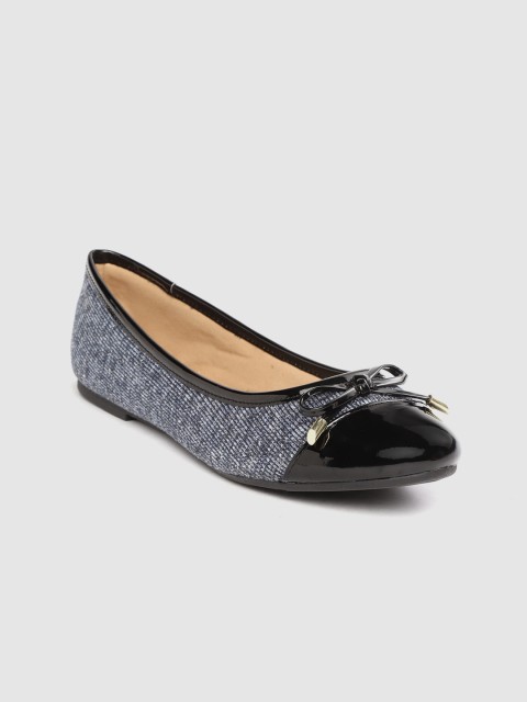 

Carlton London Women Navy Blue & Black Woven Design Ballerinas