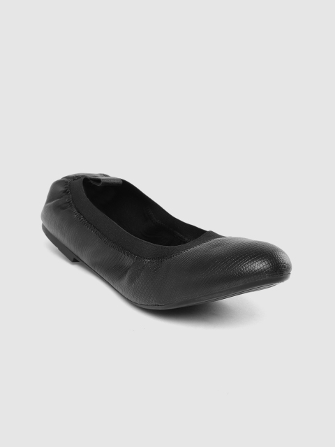 

Carlton London Women Black Croc Textured Ballerinas