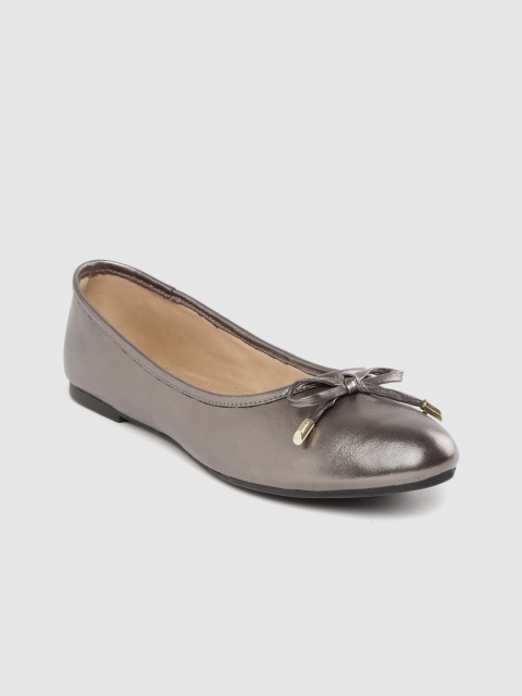 

Carlton London Women Gunmetal-Toned Solid Ballerinas, Metallic