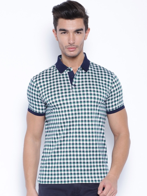 

Arrow White & Green Checked Polo T-shirt