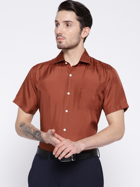 

Arrow Rust Brown Silk Formal Sustainable Shirt