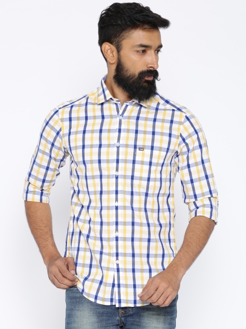 

Arrow Sport White & Yellow Checked Manhattan Casual Shirt