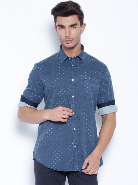 

Arrow Sport Blue Polka Dot Print Hudson Casual Shirt