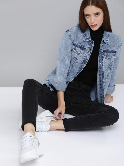 

Harvard Women Blue Washed Denim Jacket