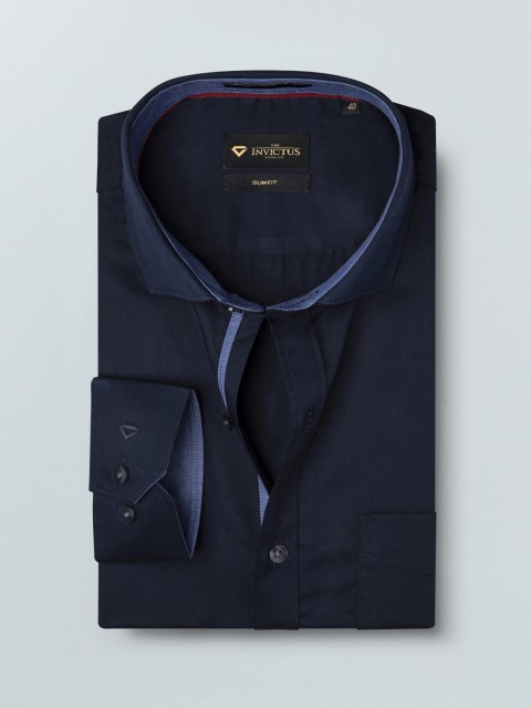 

INVICTUS Men Navy Blue Slim Fit Solid Formal Shirt