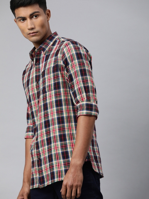 

THE BEAR HOUSE Men Multicoloured Slim Fit Checked Flannel Casual Shirt, Multi