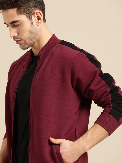 

ether Men Maroon Solid Sweatshirt